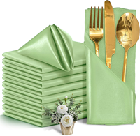 Servilleta de Satén Premium de 20x20 Pulgadas, Cuadrada, de Tela de Poliéster Suave como la Seda, para Decoración de Mesa en Bodas, Banquetes, Hoteles y Fiestas