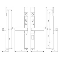 Serrure intelligente WiFi double face étanche Vertexis pour extérieur, capacité 100 empreintes digitales, mot de passe, RFID, en aluminium, pour portail et porte