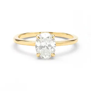 Factory directly fashion 14kt gold cz diamond wedding ring band bridal jewelry