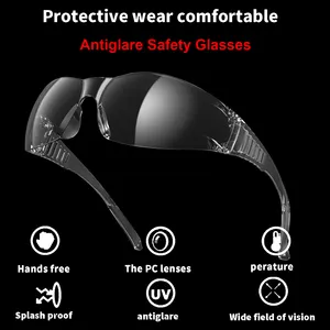 Kacamata pelindung mata Anti gores, kacamata keselamatan konstruksi, kacamata luar ruangan, bekerja, Anti gores, dengan lensa bening