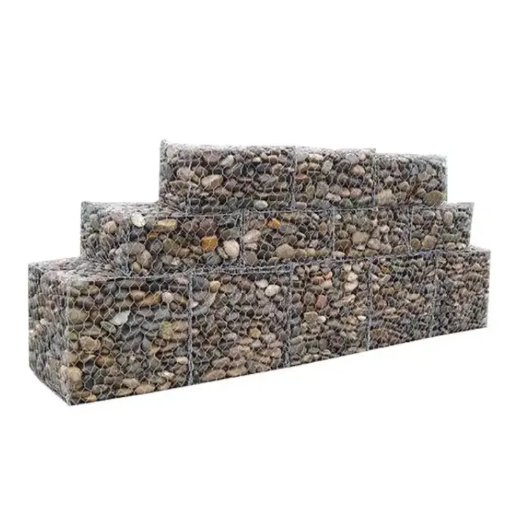 רשת משושה חוט משושה gabion קיר בנייה