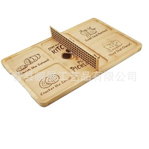 Tabla de charcutería Pengzhan, bandeja de madera dividida para aperitivos, apta para alimentos, forma rectangular, para fiestas - Product Image 2