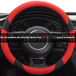 6 options de couleurs, housse de volant de voiture universelle en PVC et cuir PU, protection du volant - Product Image 2