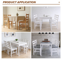 Ensemble de table et de chaises de salle à manger en bois de pin, design moderne, couleur personnalisée, meubles de restaurant, 4 chaises
