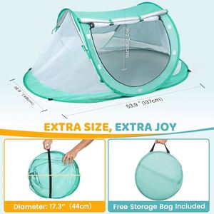 Tente de plage pop-up portable grande taille avec moustiquaire pour bébé – Essentiels d'été pour la plage - Product Image 4