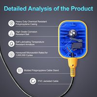 OELFFOW Interrupteur à flotteur universel filaire CA 15A 110~250V, prise de raccordement, cordon de 10 pieds, normalement ouvert, fonctionnement automatique, eaux usées