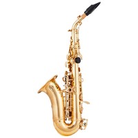 High Quality Gold Lacquer Curved Soprano Saxophone Brass Body B-flat Kids Beginners Professional Training Instrument Rust