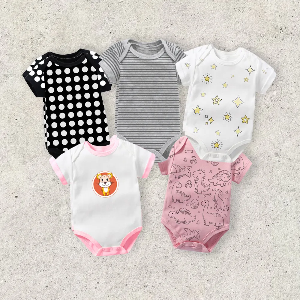 2024 Custom Summer Knit 100% Cotton Romper Baby Onesies Wholesale Ropa De Bebe Newborn Boy 0-3 Month New Born Baby Clothes