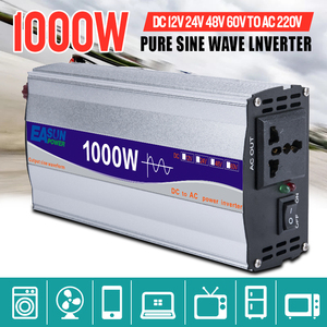 Expédition 12V 24V 48V DC à AC 220V 1000W puissance nominale de crête 500W puissance réelle onduleur de puissance de voiture à onde sinusoïdale Pure Ukraine pologne