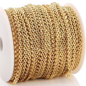 Cadena de Acero Inoxidable Dorada Vintage con Cierre de Corazón, Cadena Hecha a Mano para DIY, Pulsera, Tobillera, Accesorios de Joyería - Product Image 4