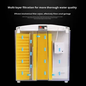 Petit <span class=keywords><strong>aquarium</strong></span> en acrylique <span class=keywords><strong>pour</strong></span> le salon, mini <span class=keywords><strong>aquarium</strong></span> <span class=keywords><strong>pour</strong></span> poissons rouges, filtre intégré, sans fonction de chauffage, garantie de 2 ans, série ATS - Product Image 4