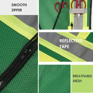 Gilet de sécurité avec fermeture à bouton unique, poches, couleurs personnalisées, taille XL, vêtement d'extérieur décontracté, respirant, 100% polyester, pour homme - Product Image 1