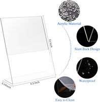Lot de 12 porte-affiches en acrylique transparent en forme de L 8.5x11 présentoir pour photos photos documents-support de bureau pour documents de bureau