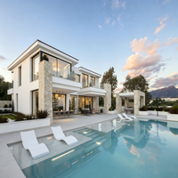 Service de conception architecturale de villas modernes, plan de maison personnalisée à 3 étages avec vue panoramique et piscine