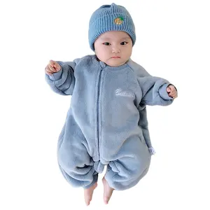 US Newborn Toddler rompers for new born baby boy wholesale infant ribbed knit onesie Climb pajama winter warm wool baby clothing