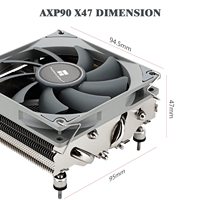 Refroidisseur de processeur Thermalright AXP90 X47 avec ventilateur PWM TL-9015 Slim de 92 mm, dissipateur thermique ITX