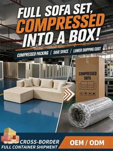 <b>Modern</b> L-Shape Fabric Sectional <b>Sofa</b> Set with Cushion Back and Padded Arms for Living Room No Assembly Required - Product Image 2