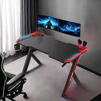 Usine en gros 120cm Cool Design rvb LED PC Table de jeu haute qualité noir grand bureau d'ordinateur de jeu
