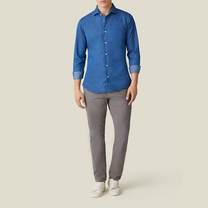 Camisa informal de algodón blanco de manga larga con botones, camisa de vestir formal de alta calidad, camisas ajustadas para hombre/ - Product Image 6