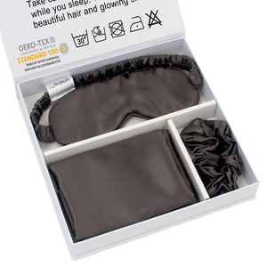 Ensemble de taies d'oreiller 100% soie de mûrier pure avec motifs géométriques, rayés, dessin animé et à pois pour hôtel et usage domestique, comprenant un coffret cadeau - Product Image 1