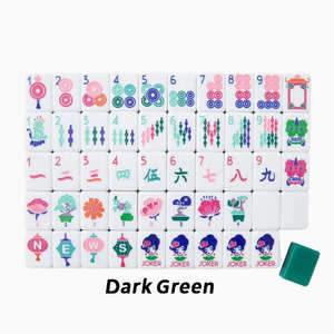 Venta al por Mayor de Fichas de Mahjong Americanas de Acrílico de 4 Capas, 160 Piezas, Color Verde Oscuro, Grabadas con Láser, Modernas y Portátiles, para Entretenimiento - Product Image 6