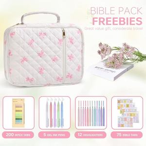 Funda Grande para Biblia para <span class=keywords><strong>Mujer</strong></span>, Bolsas de Almacenamiento para Biblia Acolchadas con Diseño Floral, con Bolsillo y Asa, Accesorios Lindos para Estudio Bíblico - Product Image 2