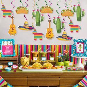 Décorations suspendues en spirale pour Fiesta Mexicaine, Fournitures de fête Cinco de Mayo, Décorations suspendues en spirale pour fête Taco Fiesta Mexicaine - Product Image 4