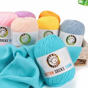 Trois plis Super doux lait <span class=keywords><strong>coton</strong></span> mélangé fil moyen-fin pour bricolage tricot à la main teint pour chapeaux écharpes couvertures poupées hauts bébés - Product Image 2