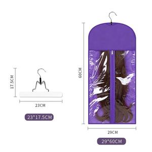 Sacs à perruques anti-poussière solides et portables avec cintre pour plusieurs perruques et extensions de cheveux fermeture à glissière - Product Image 1