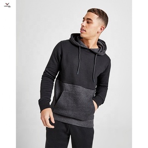 Chándal de invierno para hombre de gran venta con técnicas teñidas de hilo de patrón sólido y cuello con capucha de logotipo personalizado de impresión digital elegante - Product Image 3