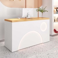 Bon marché Prix Moderne Nouveau Design Blanc Mobilier de Salon de Beauté Bureau de Réception Spacieuse Surface de Travail pour le Bureau ou le Lobby