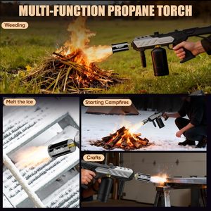 <span class=keywords><strong>Chalumeau</strong></span> de cuisine professionnel à flamme réglable, anti-éclatement, avec verrouillage de sécurité à 360 degrés, rechargeable au butane, électrique - Product Image 4