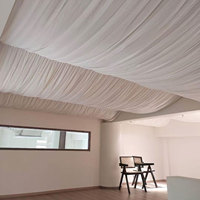 Rideaux de plafond en mousseline personnalisés, design vague, pour décoration de mariage