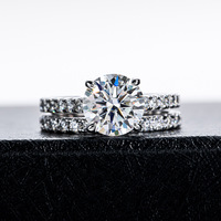 Ensemble de bagues de mariage en argent sterling 4.15 carats avec diamants étincelants D de couleur Moissanite Bijoux en pierres précieuses pour femmes