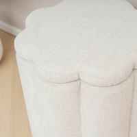 Bailey Fashion Furniture Pétale Forme De Stockage Blanc Velours Ottoman Chaise De Rangement Salon Repose-pieds