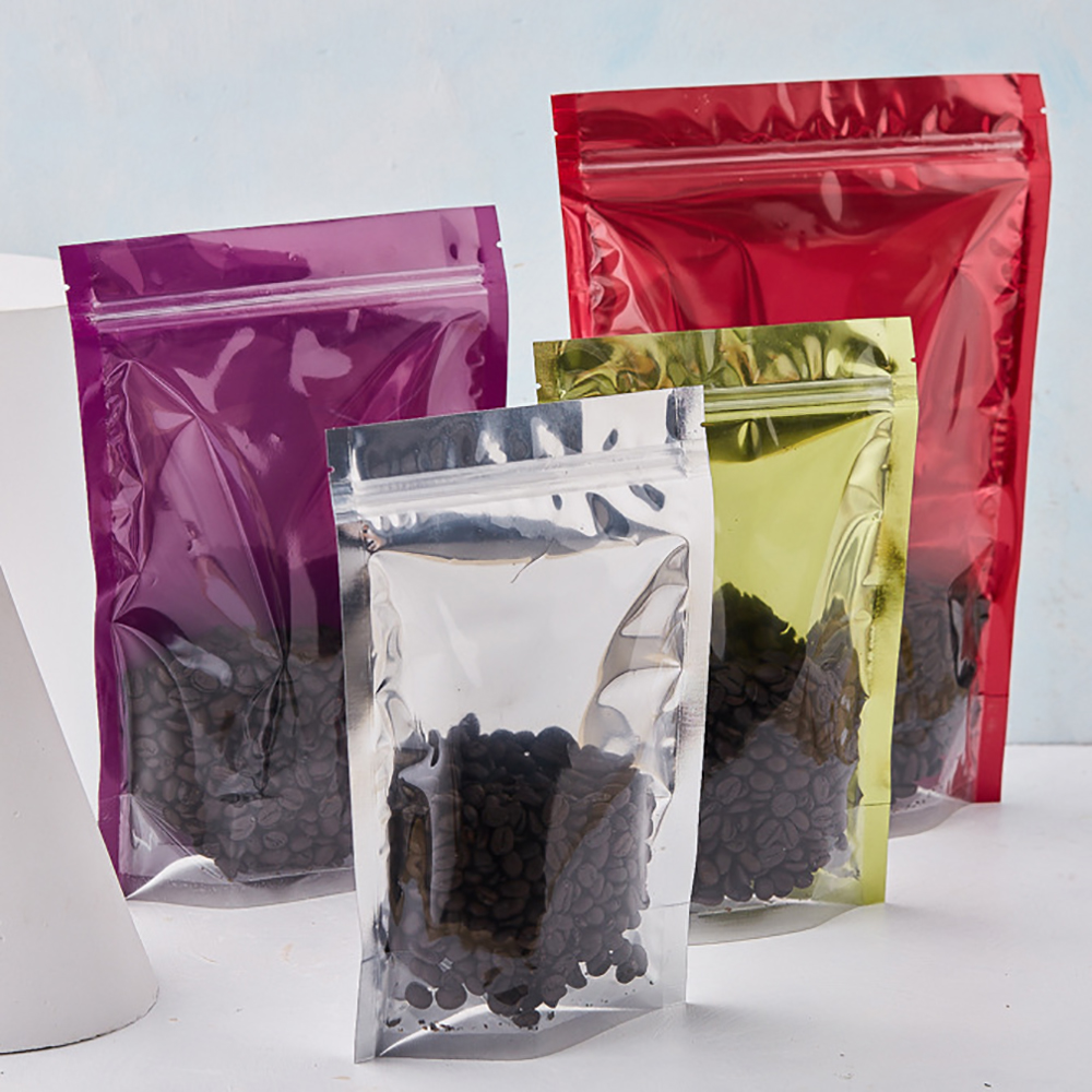 顶部拉链食品包装双面磨砂聚酯薄膜3侧密封塑料拉链站立袋 - buy