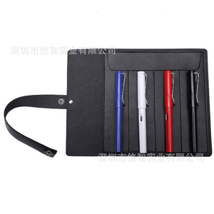 Leather pencil case <b>roll</b>, multi-functional fountain pen organizer, foldable portable <b>tool</b> <b>bag</b>, logo printable. - Product Image 1
