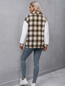 <span class=keywords><strong>Manteau</strong></span> chaud en peluche polaire à <span class=keywords><strong>carreaux</strong></span> pour femme, <span class=keywords><strong>surchemise</strong></span> à <span class=keywords><strong>carreaux</strong></span>, collection automne et hiver - Product Image 6