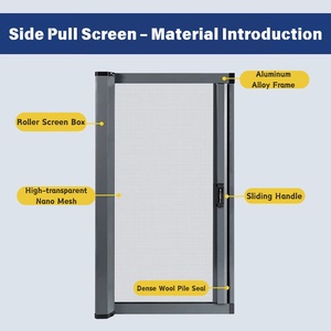 Mosquitera <span class=keywords><strong>Enrollable</strong></span> Personalizable de <span class=keywords><strong>Malla</strong></span> de Poliéster, Resistente al Viento y al Polvo, para <span class=keywords><strong>Puerta</strong></span> de Balcón - Product Image 2