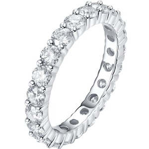 Anillo de Plata de Ley S925 con Moissanita Vvs1 de Una Sola Hilera, Joyería Clásica para la Mano, con Certificado GRA, Pasa el Test de Diamantes - Product Image 1