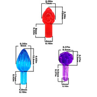 Lumières/ampoules de remplacement en plastique pour sapins de Noël en céramique, cônes de pin et forme de flamme, diamètre 4 mm, 100 pièces mélangées dans chaque sac