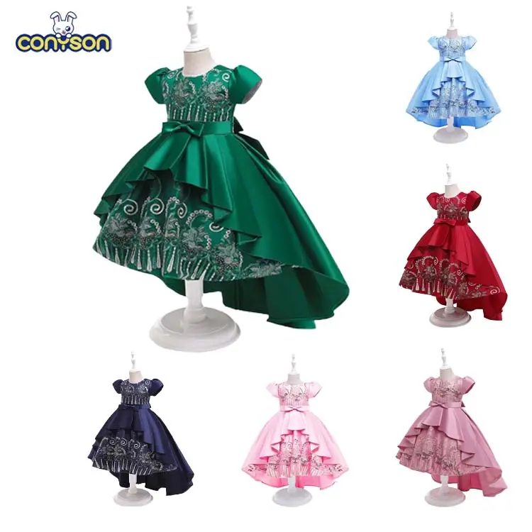 Conyson vestido de baile infantil, vestido de baile com flor para meninas de natal curto noite vestido de princesa para festa de aniversário 2023