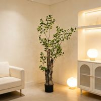 Arbre artificiel en pot Ficus au design élégant pour la décoration intérieure de la maison, du bureau ou de l'hôtel – Plantes Ficus en plastique pour l'aménagement paysager intérieur