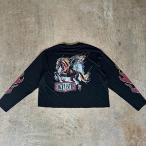 เสื้อยืดคอตตอนทรงหลวมแบบดรอปโชลเดอร์ สไตล์สตรีทแวร์ พิมพ์ลายสกรีน/พิมพ์ลาย DTG ทรงบ็อกซี่ แขนยาว สำหรับผู้ชาย - Product Image 3