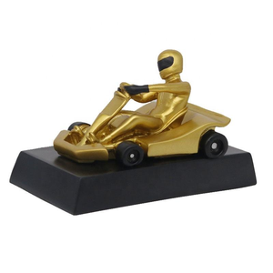 Trofeo de Resina Personalizado al por Mayor para Karting - Premio de Piloto de Carreras en Pose de Victoria de Campeón - Product Image 4