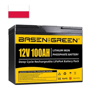 EU Stock 12V 100A Basen Lifepo4 батарея для хранения солнечной энергии аккумулятор с функцией BT литий-ионные аккумуляторы