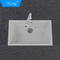 Vente chaude 680*440*220mm anti-rayures simple bol évier de cuisine sous-montage Composite Quartz granit sans robinet un trou