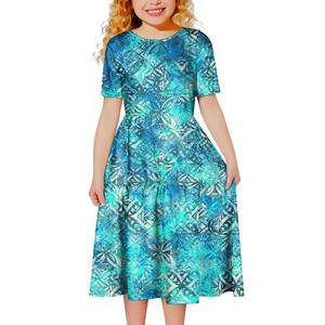 Pakaian Gaya Etnik Kustom Samoa Pakaian Anak Luar Ruangan Aloha Rok Koktail Anak Lucu Desain Tribal Gaun Anak Perempuan Polinesia - Product Image 2