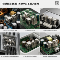 Dissipateur thermique en aluminium personnalisé sur mesure, monté sur circuit imprimé, pour alimentations électroniques