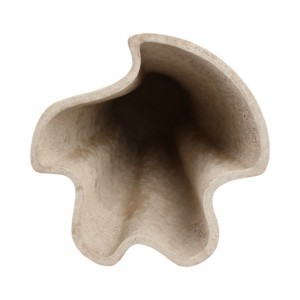 Vase cannelé raffiné, décoration contemporaine pour la maison, vase à fleurs moderne pour la présentation dans le salon, forme architecturale, vase de table - Product Image 6